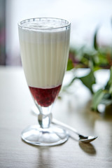 milk cocktal with fresh berries