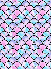 watercolor lilac scales of mermaid. seamless pattern