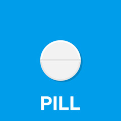 Flat medical pill. Simple vector modern icon design illustration.
