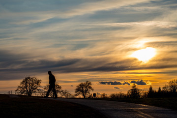 Fototapeta premium Sonnenuntergang bei Gruibingen