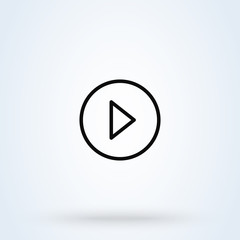 right direction sign. outline Simple vector modern icon design illustration.