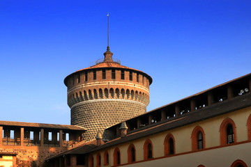 sforzesco castle in milan in italy 