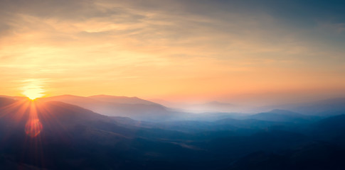 Vivid landscape of mountains