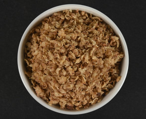 Buckwheat flakes in a bowl