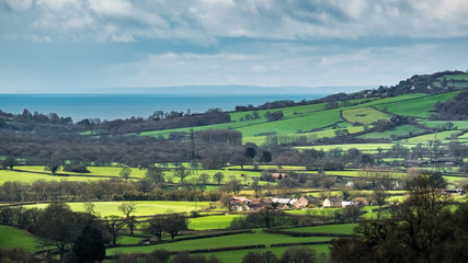 Fototapeta na wymiar Scenic View of the Undulating Countryside of Somerset
