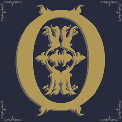 Capital letter O. Vintage style. For personality, initials, packaging, books, decor.