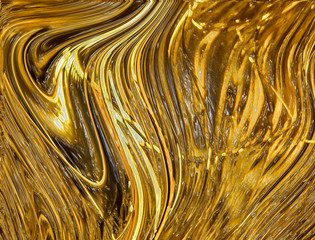Golden background with wave effect curves