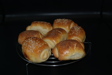 hot cross buns with sesame seeds