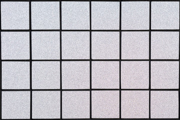 silver ceramic tile with 24 squares in rectangular form with black filling