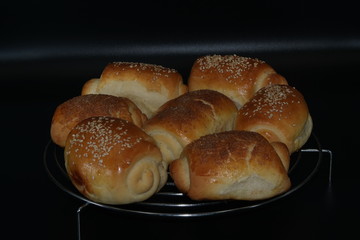 hot cross buns with sesame seeds