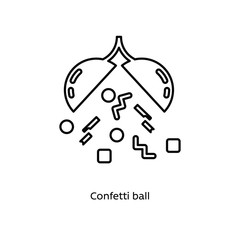 Confetti ball linear icon vector illustration on white background