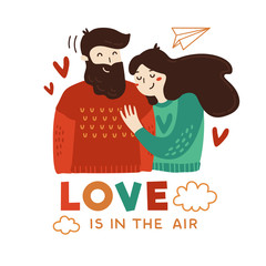 Happy couples. Vector illustration. Great for wedding invitation, save the date cards ot valentine's day greeting card