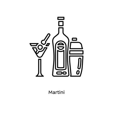 Martini linear icon vector illustration on white background