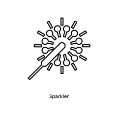 Sparkler linear icon vector illustration on white background