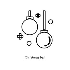 Christmas ball linear icon vector illustration on white background