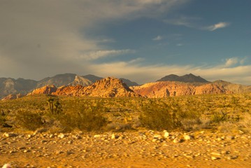 sunset in the Red Rock mountains Nevada