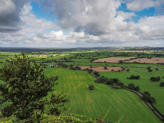 Fototapeta na wymiar View of the Cheshire Countryside from Beeston Castle