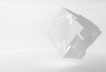 Abstract 3d glowing white object