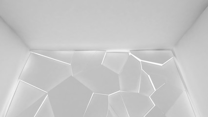 Abstract white interior fragment 3 d