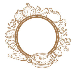 Vegetables, Indian spices for chicken curry.