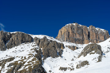 View of the Dolomites from the Pordoi Pass