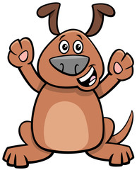 cartoon happy puppy dog animal character