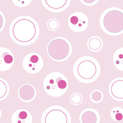 Dots in the spotlight, circles in circles seamless repeat vector pattern, surface pattern design