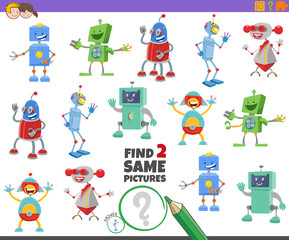 find two same robot characters game for children