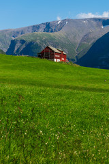 Fototapeta na wymiar Red house in Norway