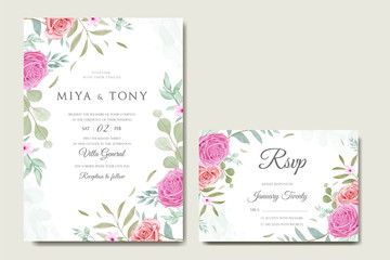 Wedding invitation with floral ornament