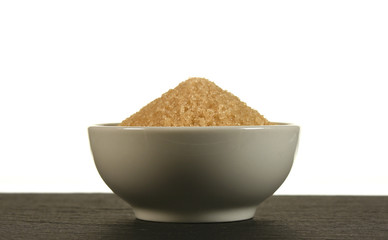 Raw sugar in bowl