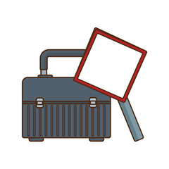 tool box and blank warning sign icon