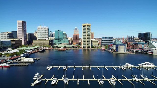Baltimore, Maryland, USA Drone Skyline Aerial