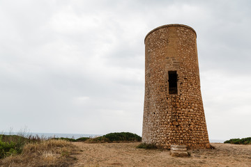 torre vigia en puerto de manacor, mallorca