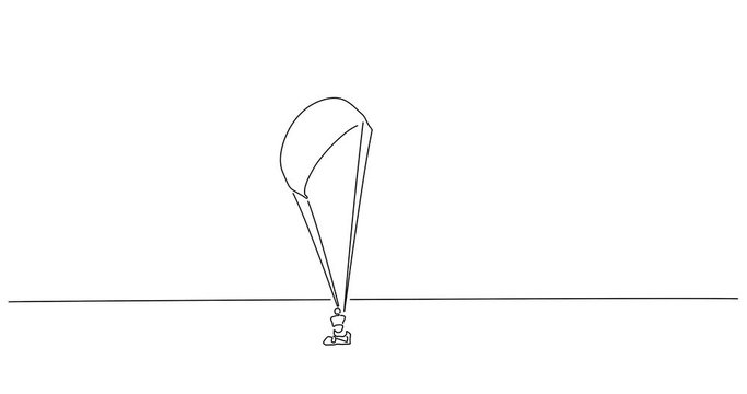Kite surfer line drawing, vector illustration design. Outdoor sports collection.