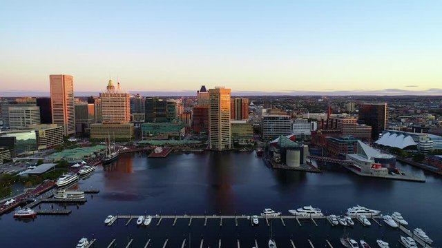 Baltimore Maryland Downtown Skyline Aerial