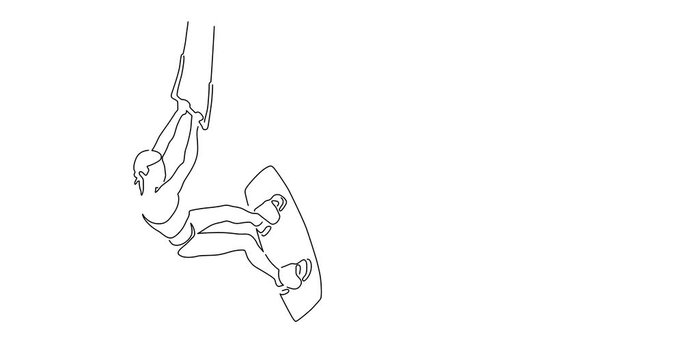 Kite surfer line drawing, vector illustration design. Outdoor sports collection.