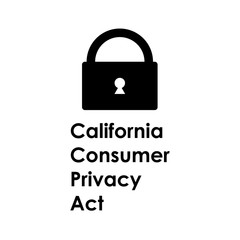 California consumer privacy act or CCPA symbol with lock flat vector icon