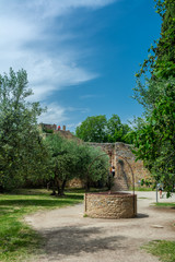 Fototapeta na wymiar Rocca garden in San Gimignano