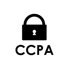 California consumer privacy act or CCPA symbol with lock flat vector icon