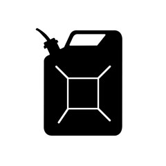 vector black icon canister for gasoline on a white background