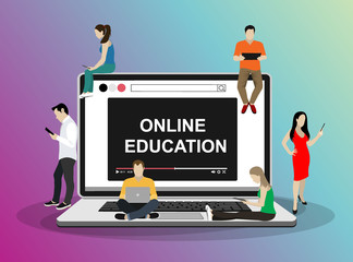 Online education concept. Vector illustration