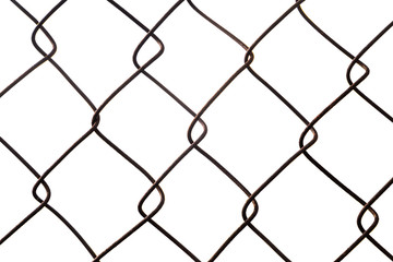 Metal chain links wire-mesh close-up