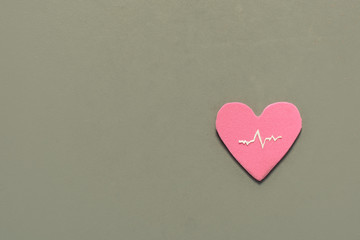Love hearts on blue isolated background. Valentines day card concept. Heart for Valentines Day Background.one of them shows an electrocardiogram