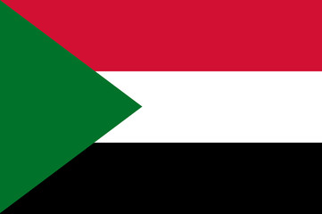 National Sudan flag, official colors and proportion correctly. National  Sudan flag. Vector illustration. EPS10.  Sudan flag vector icon, simple, flat design for web or mobile app.