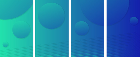 Colorful gradient background with circles and lines