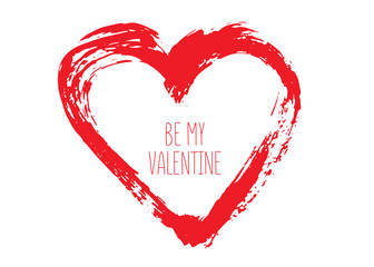 Valentine's day hand drawn. Grunge heart. 