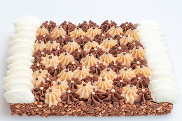 puffed rice dough with coffee cream