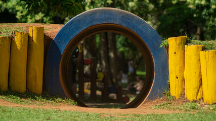 A tunnel in a park