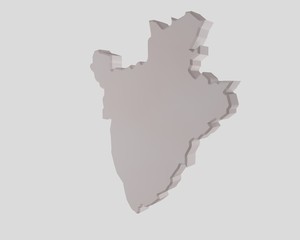 "3D rendering" illustration of map of country of burundi